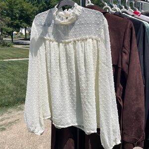 altar'd state high neck ivory blouse